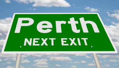 3 boyutlu yeşil otoyol tabelası