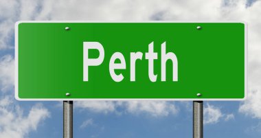 3 boyutlu yeşil otoyol tabelası