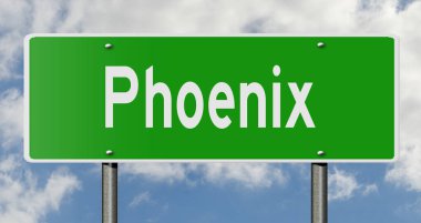 İşaretli yeşil 3D otoyol