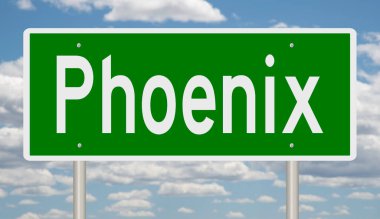 İşaretli yeşil 3D otoyol