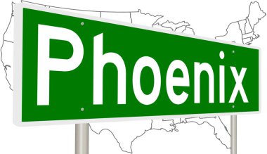 İşaretli yeşil 3D otoyol