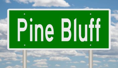 Pine Bluff için yeşil 3D otoyol tabelası