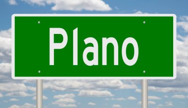 İşaretli yeşil 3D otoyol