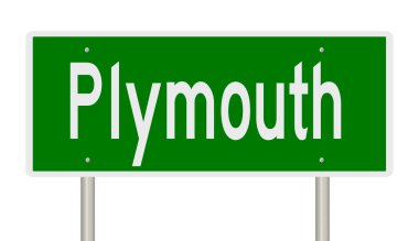 İşaretli yeşil 3D otoyol 