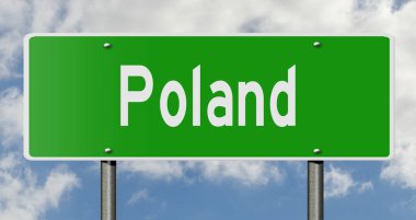 İşaretli yeşil 3D otoyol 