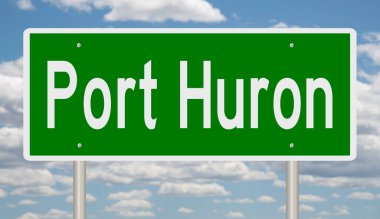 İşaretli yeşil 3D otoyol