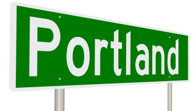 İşaretli yeşil 3D otoyol