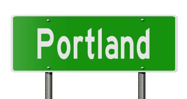 İşaretli yeşil 3D otoyol