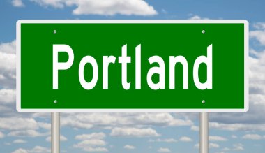 İşaretli yeşil 3D otoyol