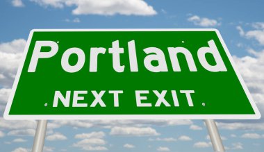 İşaretli yeşil 3D otoyol