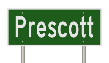 İşaretli yeşil 3D otoyol