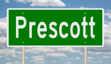 İşaretli yeşil 3D otoyol