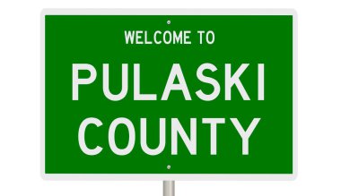 Pulaski ilçesi için yeşil otoyol tabelası