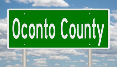 İşaretli yeşil 3D otoyol