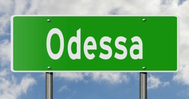 İşaretli yeşil 3D otoyol