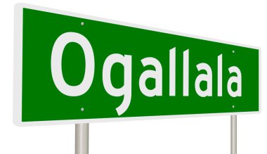 İşaretli yeşil 3D otoyol