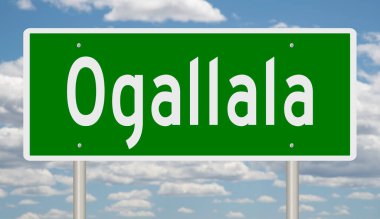 İşaretli yeşil 3D otoyol