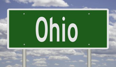 Ohio için 3 boyutlu yeşil otoyol tabelası