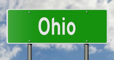 İşaretli yeşil 3D otoyol