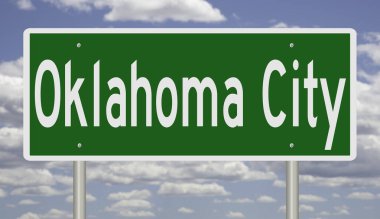 Oklahoma City için yeşil 3D otoyol tabelası
