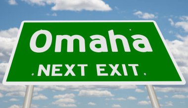 İşaretli yeşil 3D otoyol