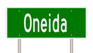 İşaretli yeşil 3D otoyol