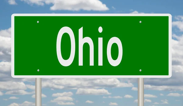 Panneau Autoroute Vert Rendu Pour Ohio — Photo