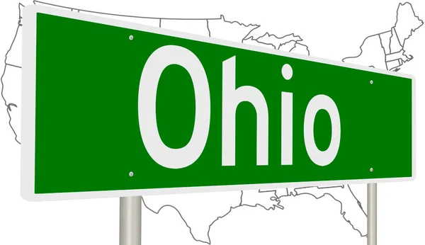 Ohio için 3 boyutlu yeşil otoyol tabelası
