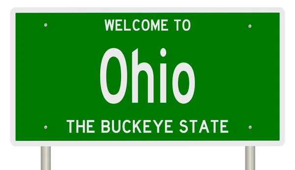 Een Gerenderd Groene Snelweg Bord Voor Ohio — Stockfoto