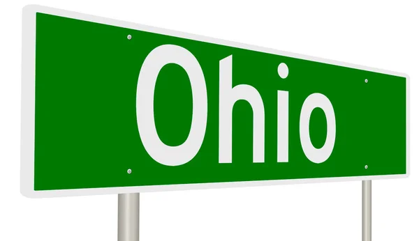 Panneau Autoroute Vert Rendu Pour Ohio — Photo