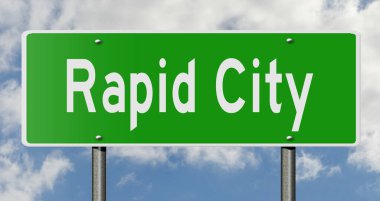 İşaretli yeşil 3D otoyol