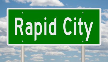 İşaretli yeşil 3D otoyol