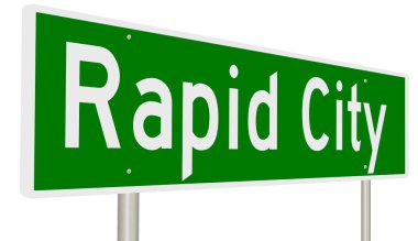 İşaretli yeşil 3D otoyol