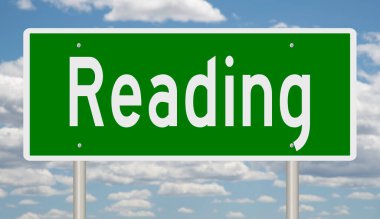 İşaretli yeşil 3D otoyol