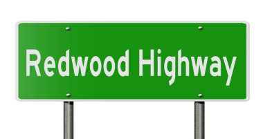 İşaretli yeşil 3D otoyol