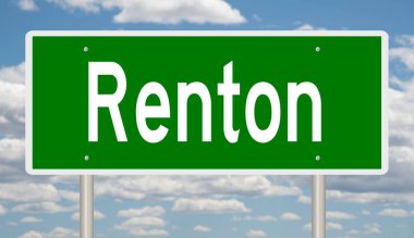 İşaretli yeşil 3D otoyol