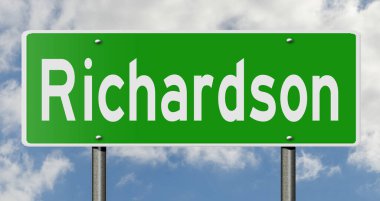 İşaretli yeşil 3D otoyol