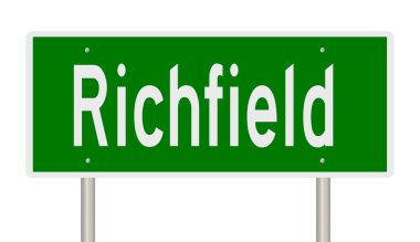 İşaretli yeşil 3D otoyol