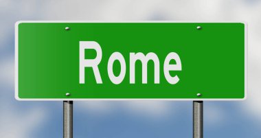 İşaretli yeşil 3D otoyol