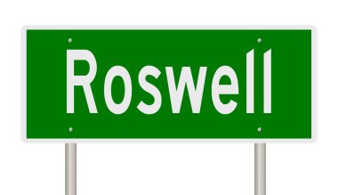 İşaretli yeşil 3D otoyol