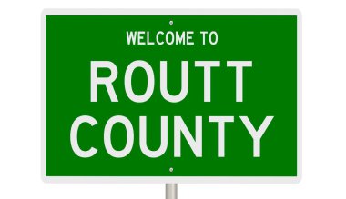 İşaretli yeşil 3D otoyol