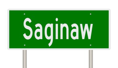 İşaretli yeşil 3D otoyol