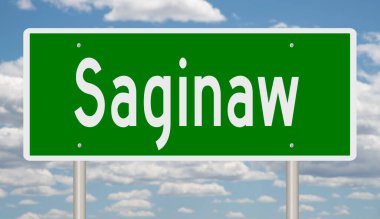 İşaretli yeşil 3D otoyol