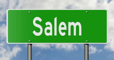 İşaretli yeşil 3D otoyol