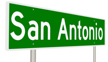 İşaretli yeşil 3D otoyol