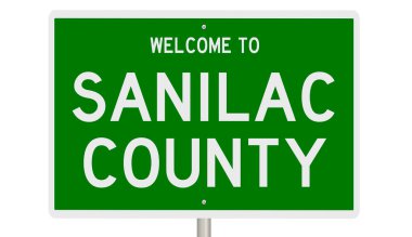 Yeşil 3D otoyol tabelasının çizimi