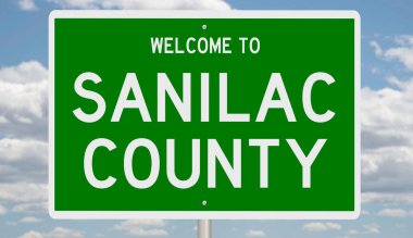 Yeşil 3D otoyol tabelasının çizimi