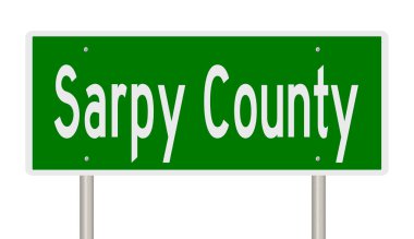 İşaretli yeşil 3D otoyol