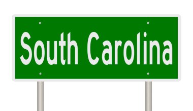 Güney Carolina için yeşil 3D otoyol tabelası