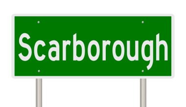 İşaretli yeşil 3D otoyol